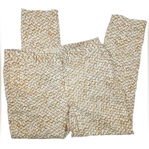 MICHAEL Michael Kors Tan and White Straight Leg Pants